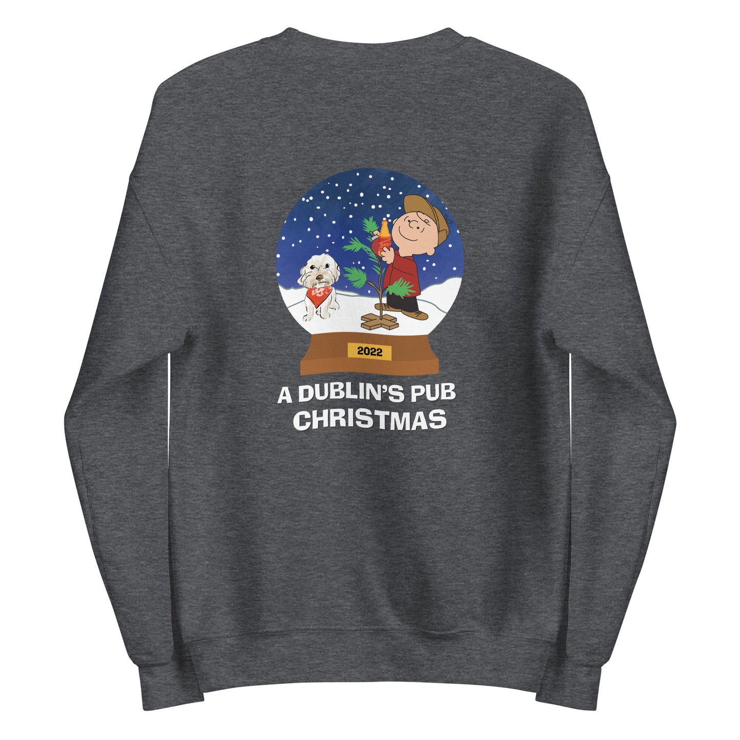 Dark Heather A Dublin's Pub Christmas Unisex Crewneck