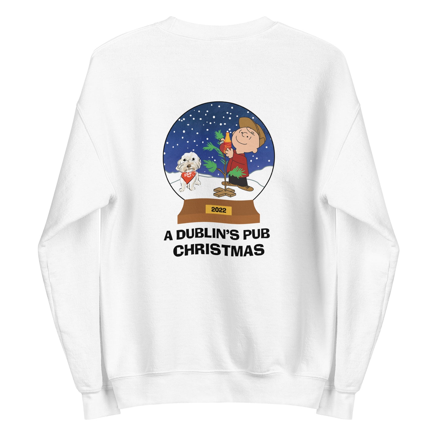 White A Dublin's Pub Christmas Unisex Crewneck