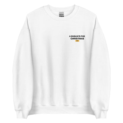 White A Dublin's Pub Christmas Unisex Crewneck