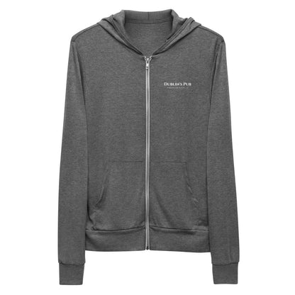 Grey Unisex Zip Up Hoodie