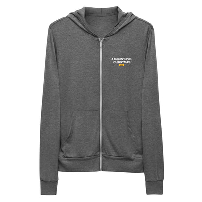 Grey A Dublin's Pub Christmas Unisex Zip Up Hoodie