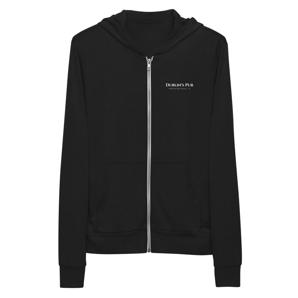 Black Unisex Zip Up Hoodie